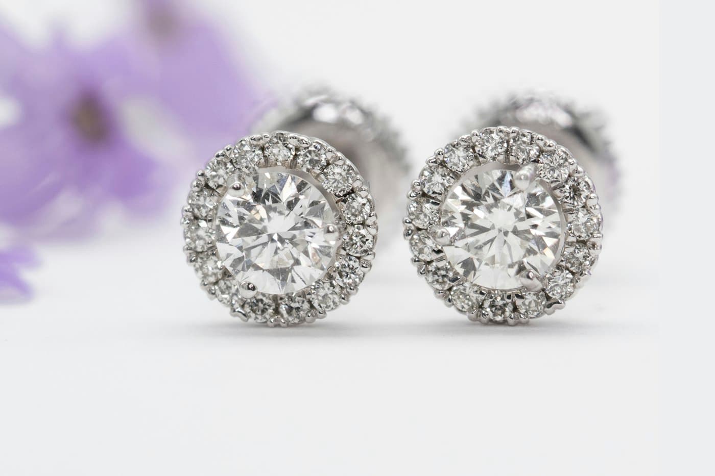 Laboratory-grown diamond stud earrings